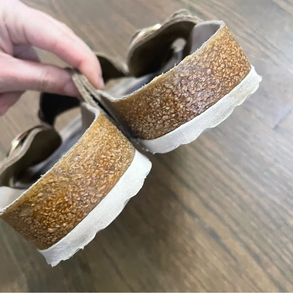 Birkenstock Siena big buckle washed metallic suede